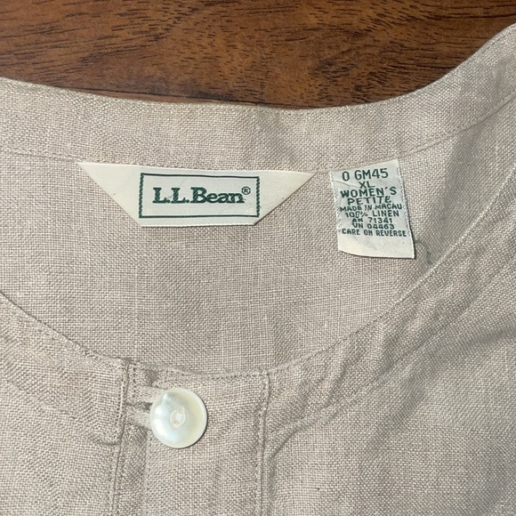 LL Bean 100 linen XL womans petite tunic - - Picture 2 of 7